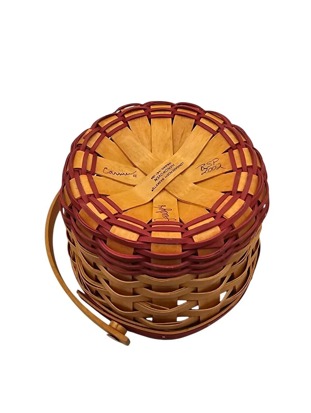 Longaberger 2002 Christmas Collection Jingle Bell Basket with Moveable Handle